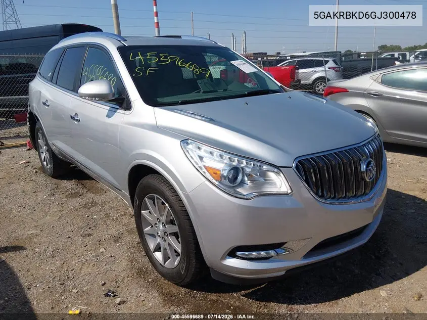2016 Buick Enclave Leather VIN: 5GAKRBKD6GJ300478 Lot: 45596689