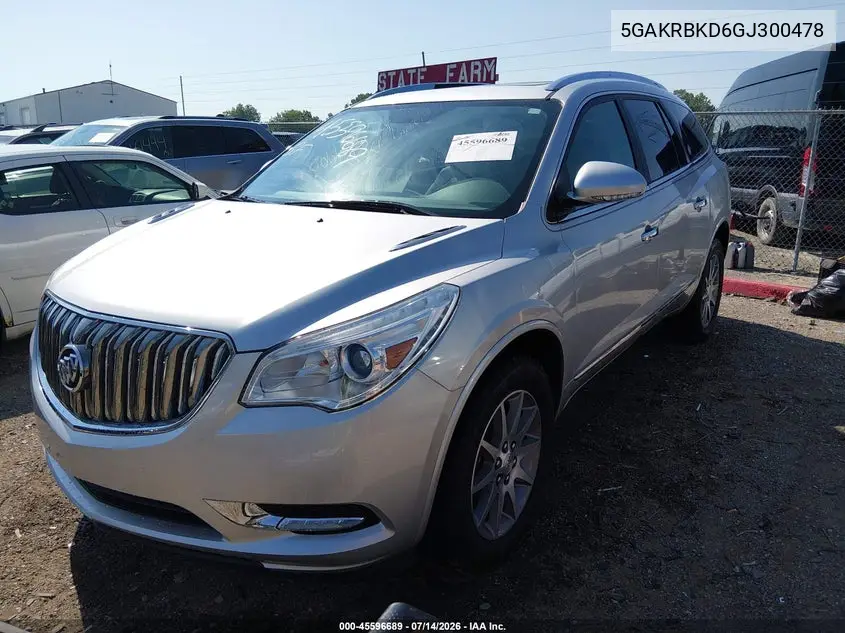 2016 Buick Enclave Leather VIN: 5GAKRBKD6GJ300478 Lot: 45596689
