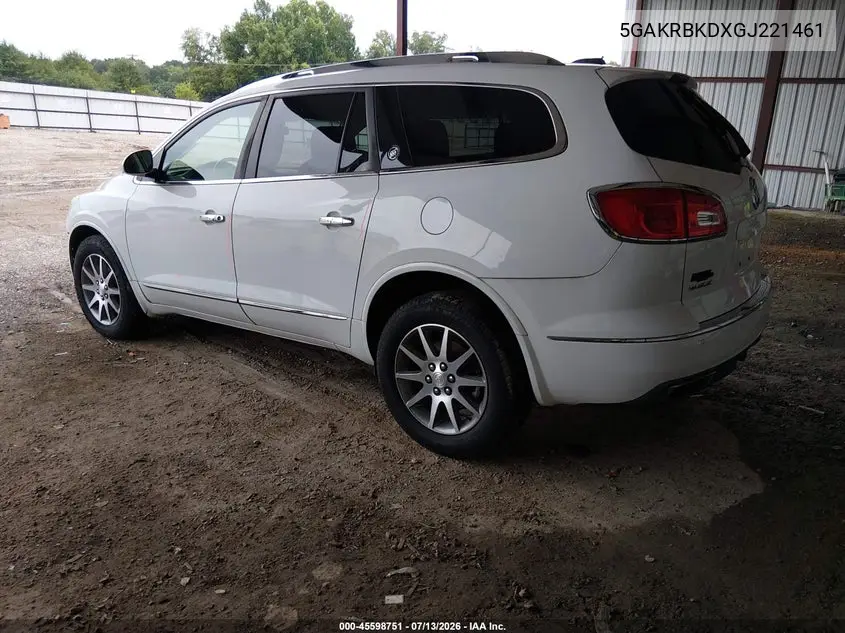 2016 Buick Enclave Leather VIN: 5GAKRBKDXGJ221461 Lot: 45598751