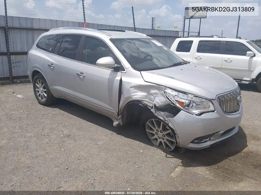 2016 Buick Enclave Leather VIN: 5GAKRBKD2GJ313809 Lot: 45636920