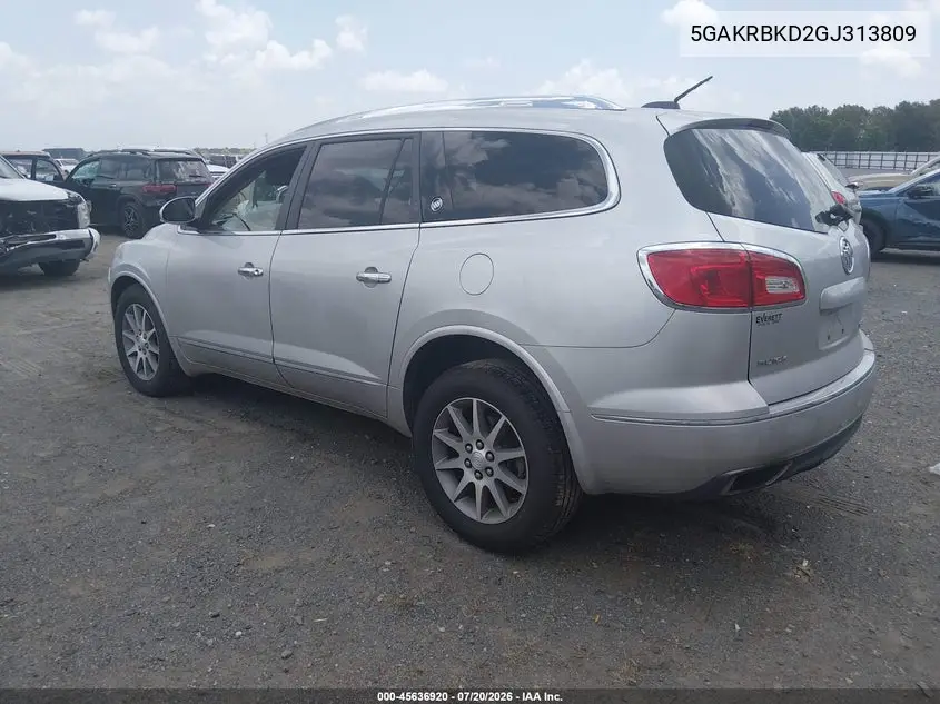 2016 Buick Enclave Leather VIN: 5GAKRBKD2GJ313809 Lot: 45636920