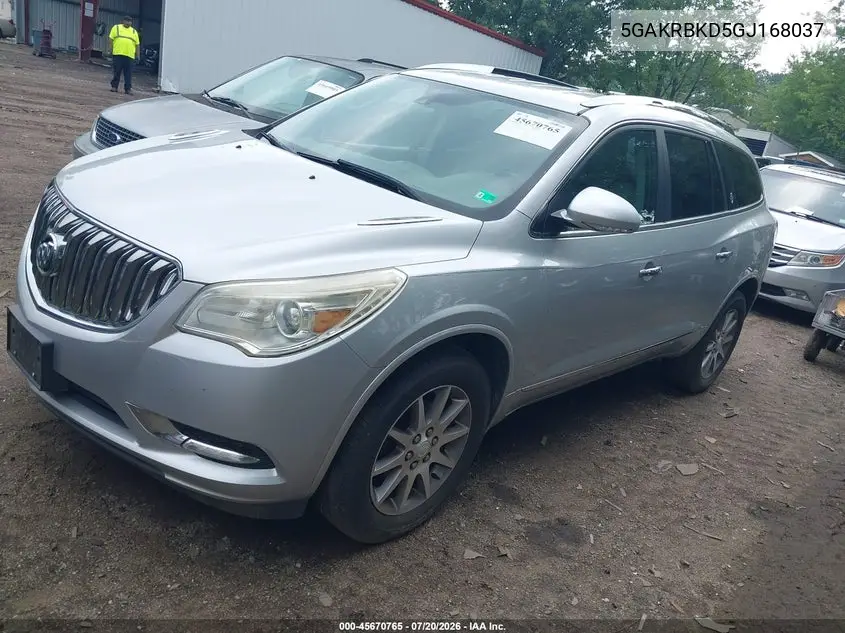 2016 Buick Enclave Leather VIN: 5GAKRBKD5GJ168037 Lot: 45670765