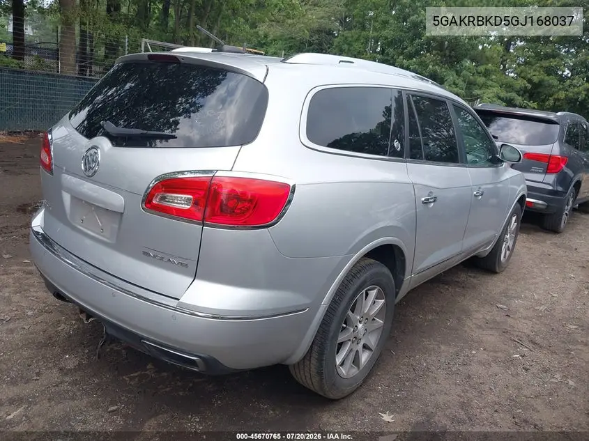 2016 Buick Enclave Leather VIN: 5GAKRBKD5GJ168037 Lot: 45670765