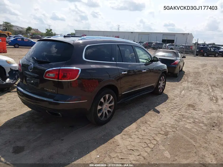 2016 Buick Enclave Premium VIN: 5GAKVCKD3GJ177403 Lot: 45693600