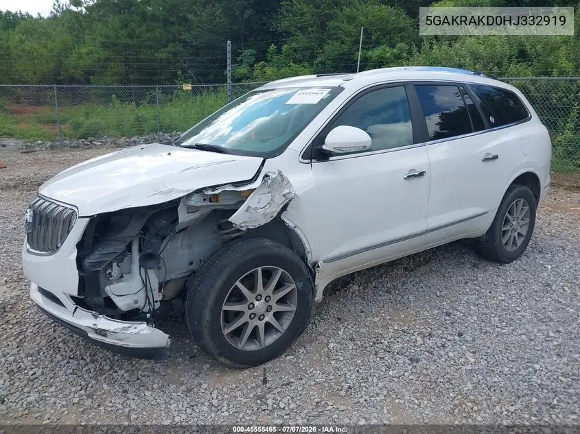 2017 Buick Enclave Convenience VIN: 5GAKRAKD0HJ332919 Lot: 45555465