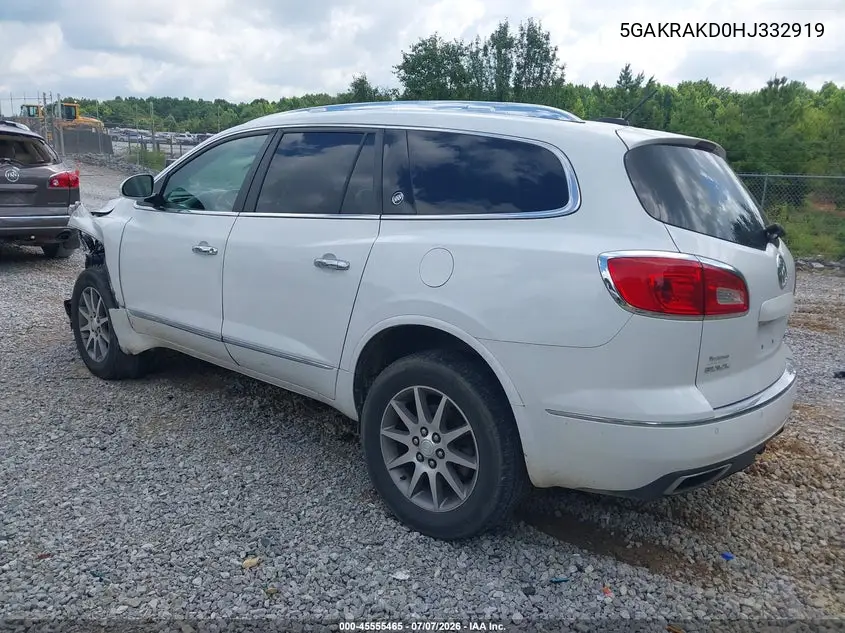 2017 Buick Enclave Convenience VIN: 5GAKRAKD0HJ332919 Lot: 45555465