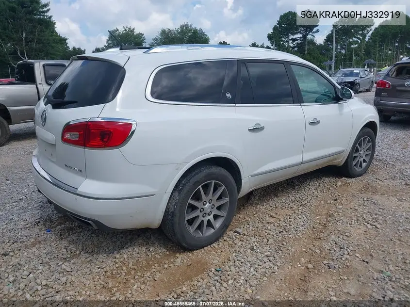 2017 Buick Enclave Convenience VIN: 5GAKRAKD0HJ332919 Lot: 45555465