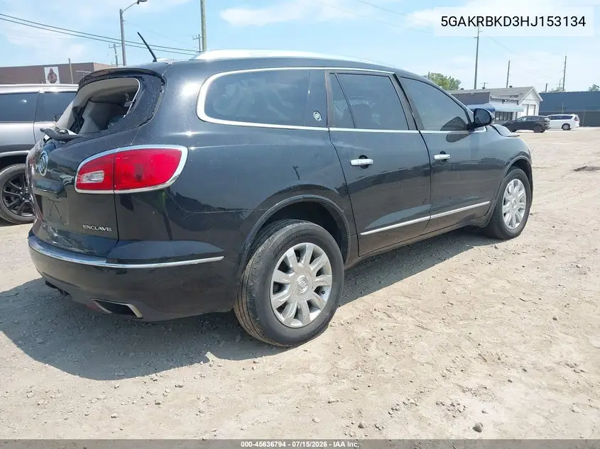 2017 Buick Enclave Leather VIN: 5GAKRBKD3HJ153134 Lot: 45636794