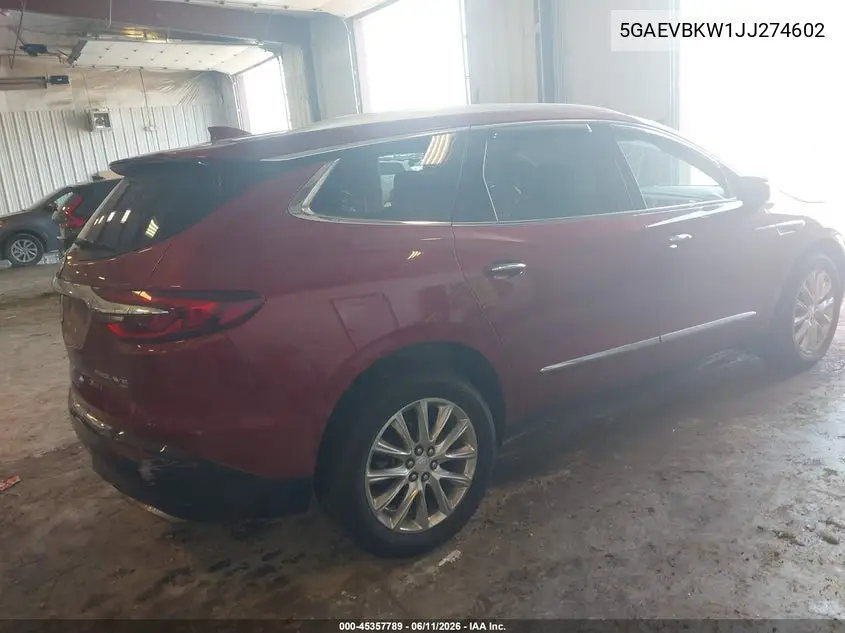 2018 Buick Enclave Premium VIN: 5GAEVBKW1JJ274602 Lot: 45357789