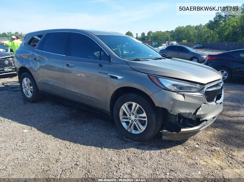 2019 Buick Enclave Fwd Essence VIN: 5GAERBKW6KJ101759 Lot: 45468531