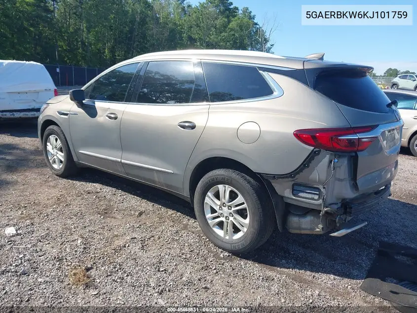 2019 Buick Enclave Fwd Essence VIN: 5GAERBKW6KJ101759 Lot: 45468531