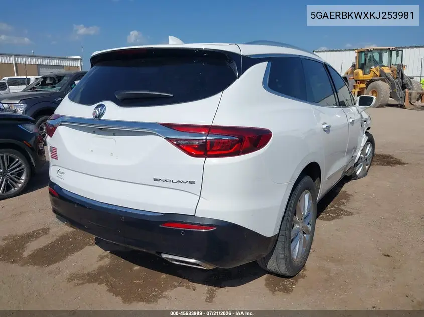 2019 Buick Enclave Fwd Essence VIN: 5GAERBKWXKJ253981 Lot: 45683989