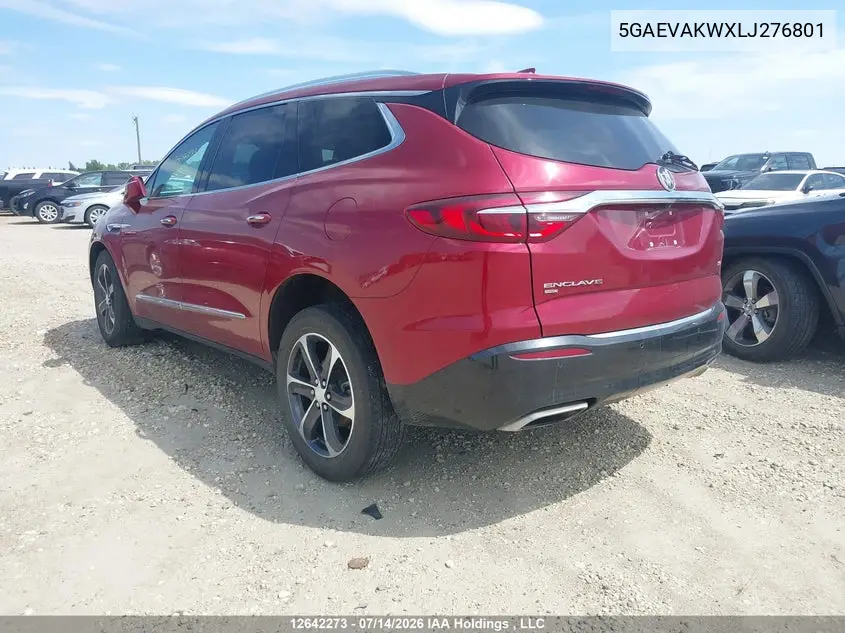2020 Buick Enclave Essence VIN: 5GAEVAKWXLJ276801 Lot: 12642273
