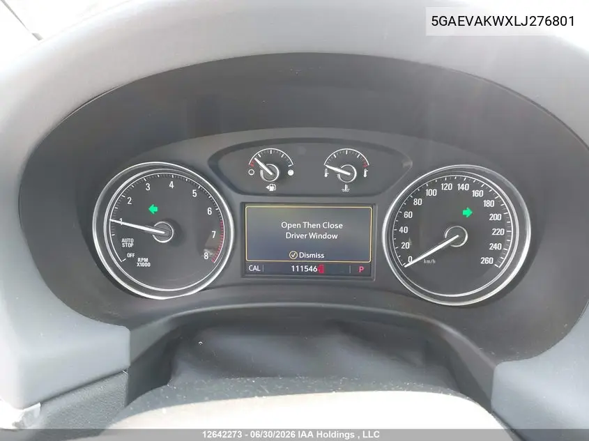2020 Buick Enclave Essence VIN: 5GAEVAKWXLJ276801 Lot: 12642273