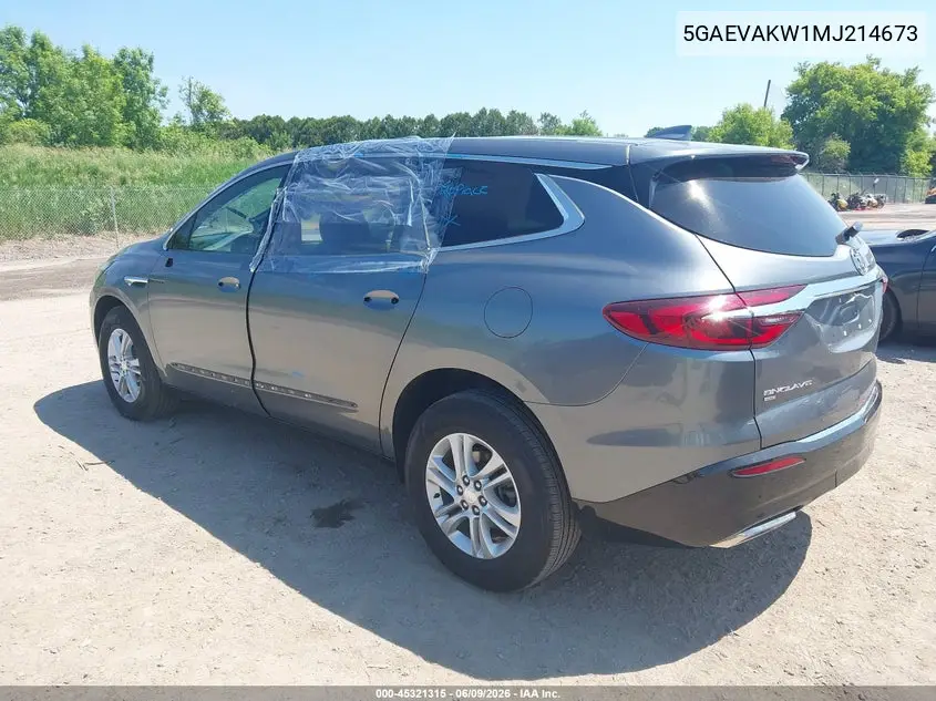 2021 Buick Enclave Awd Essence VIN: 5GAEVAKW1MJ214673 Lot: 45321315