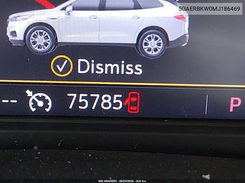 2021 Buick Enclave Fwd Essence VIN: 5GAERBKW0MJ186469 Lot: 45443003