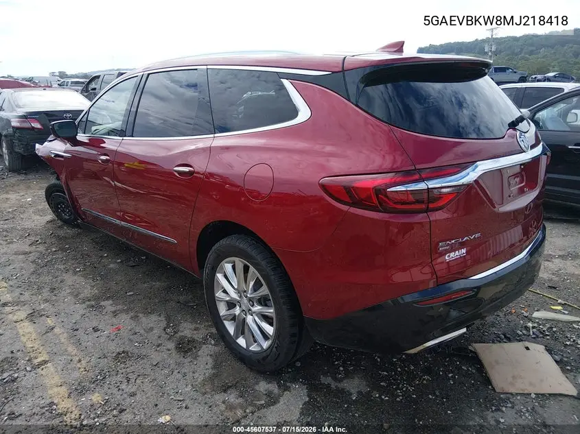 2021 Buick Enclave Awd Premium VIN: 5GAEVBKW8MJ218418 Lot: 45607537