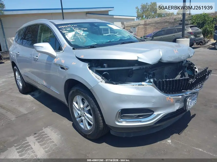 2021 Buick Enclave Fwd Essence VIN: 5GAERBKW3MJ261939 Lot: 45651260