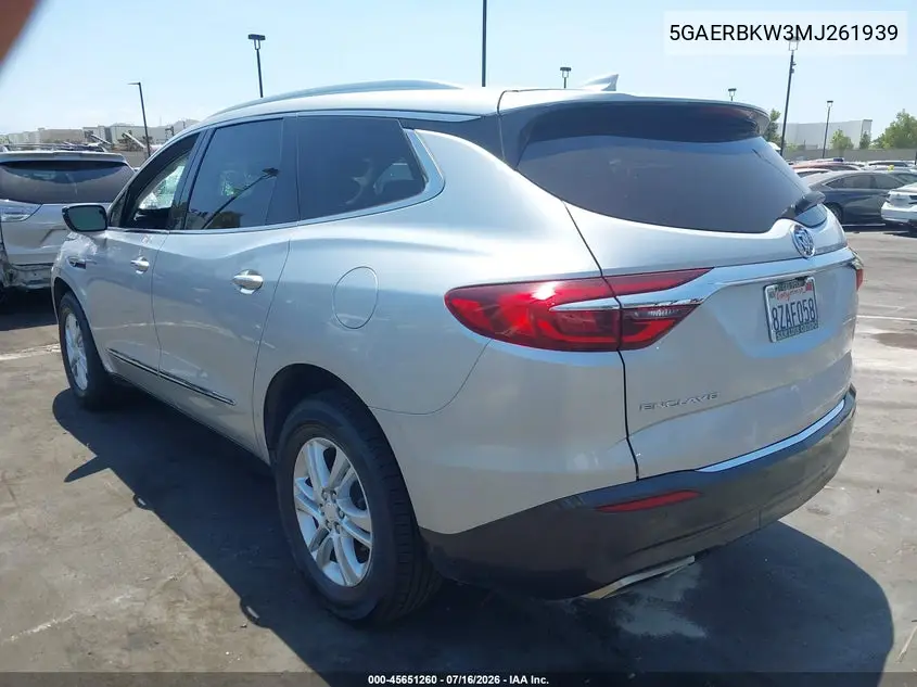 2021 Buick Enclave Fwd Essence VIN: 5GAERBKW3MJ261939 Lot: 45651260