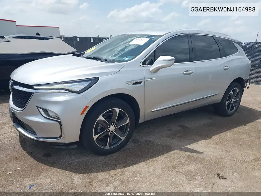 2022 Buick Enclave Fwd Essence VIN: 5GAERBKW0NJ164988 Lot: 45667037