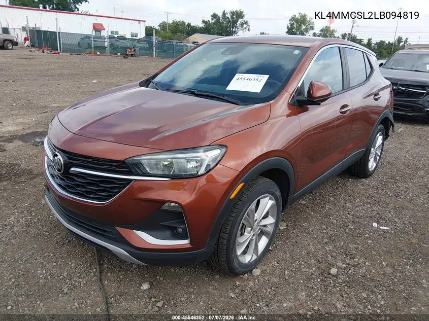 2020 Buick Encore Gx Awd Preferred VIN: KL4MMCSL2LB094819 Lot: 45546352