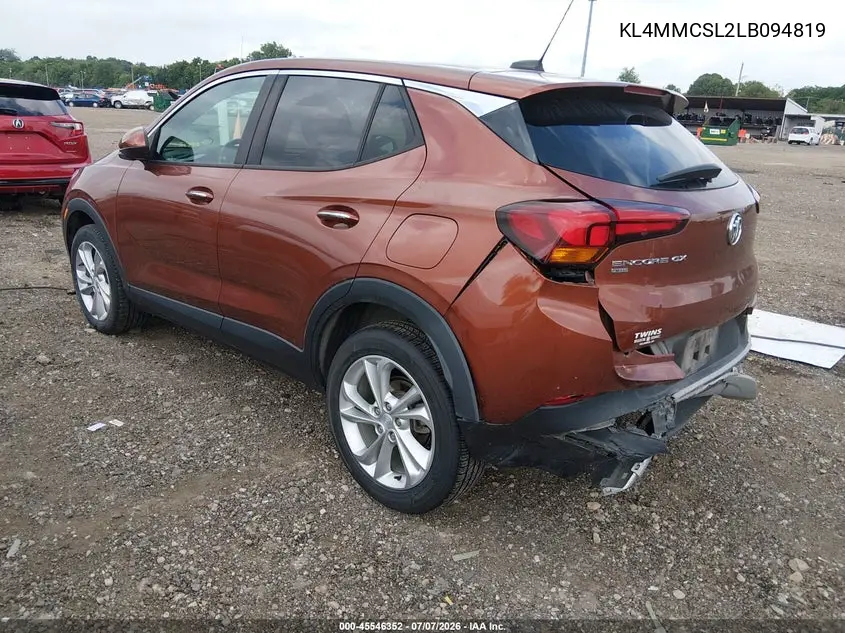 2020 Buick Encore Gx Awd Preferred VIN: KL4MMCSL2LB094819 Lot: 45546352