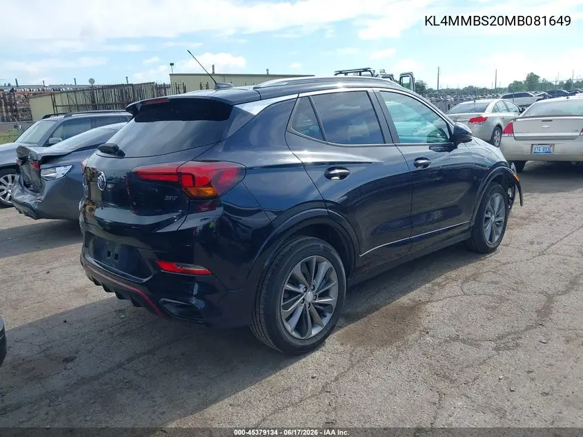 2021 Buick Encore Gx Fwd Preferred VIN: KL4MMBS20MB081649 Lot: 45379134