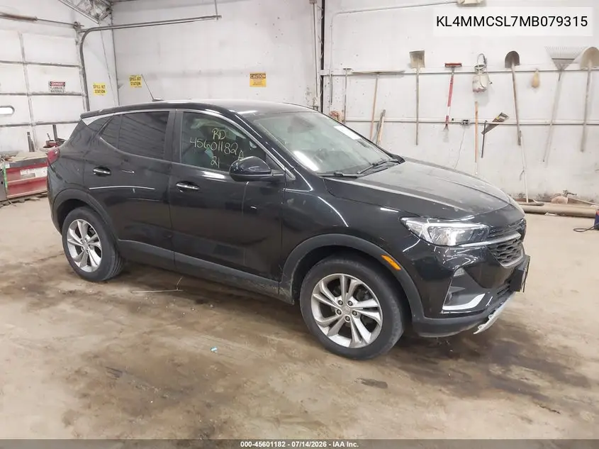 2021 Buick Encore Gx Awd Preferred VIN: KL4MMCSL7MB079315 Lot: 45601182