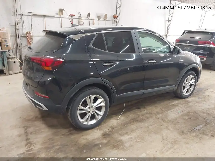 2021 Buick Encore Gx Awd Preferred VIN: KL4MMCSL7MB079315 Lot: 45601182