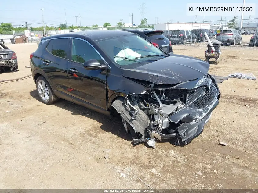 2022 Buick Encore Gx Fwd Preferred VIN: KL4MMBS29NB143650 Lot: 45515809