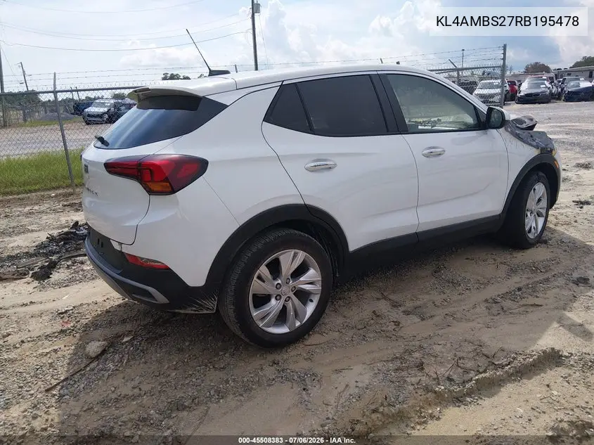 2024 Buick Encore Gx Preferred Fwd VIN: KL4AMBS27RB195478 Lot: 45508383