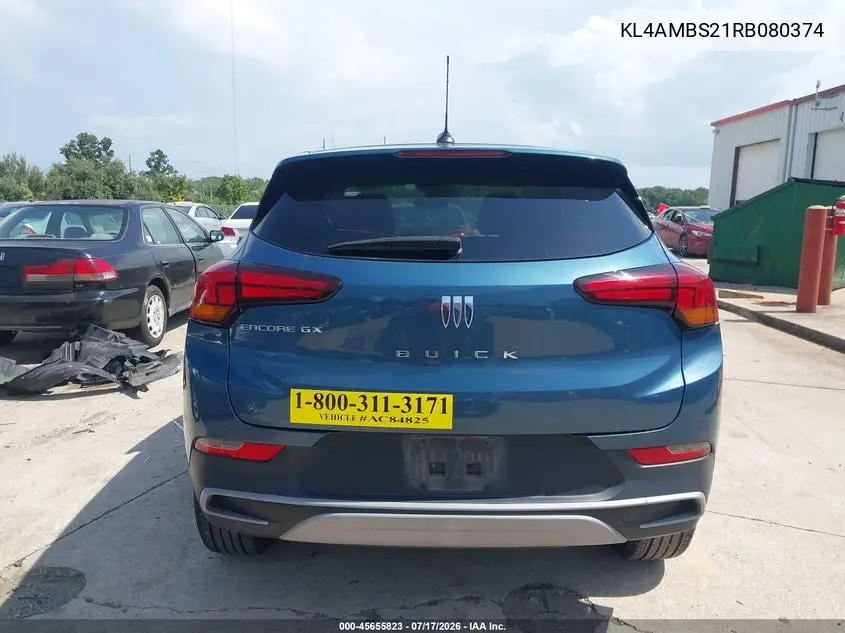 2024 Buick Encore Gx Preferred Fwd VIN: KL4AMBS21RB080374 Lot: 45655823