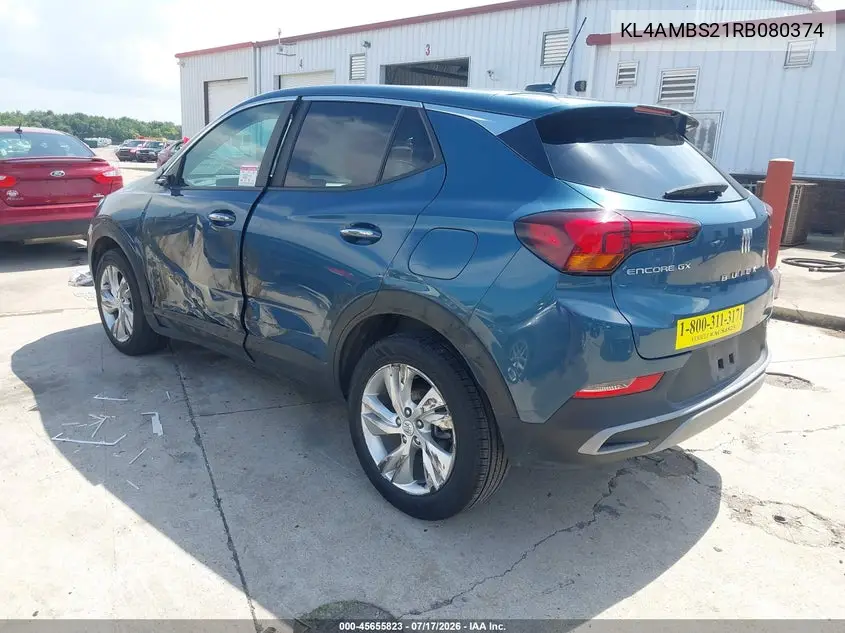 2024 Buick Encore Gx Preferred Fwd VIN: KL4AMBS21RB080374 Lot: 45655823