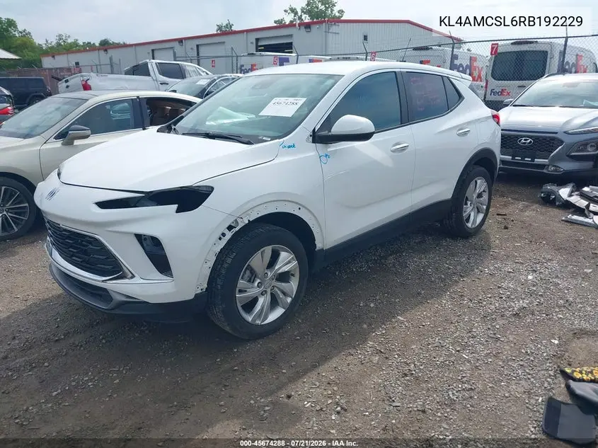 2024 Buick Encore Gx Preferred Awd VIN: KL4AMCSL6RB192229 Lot: 45674288