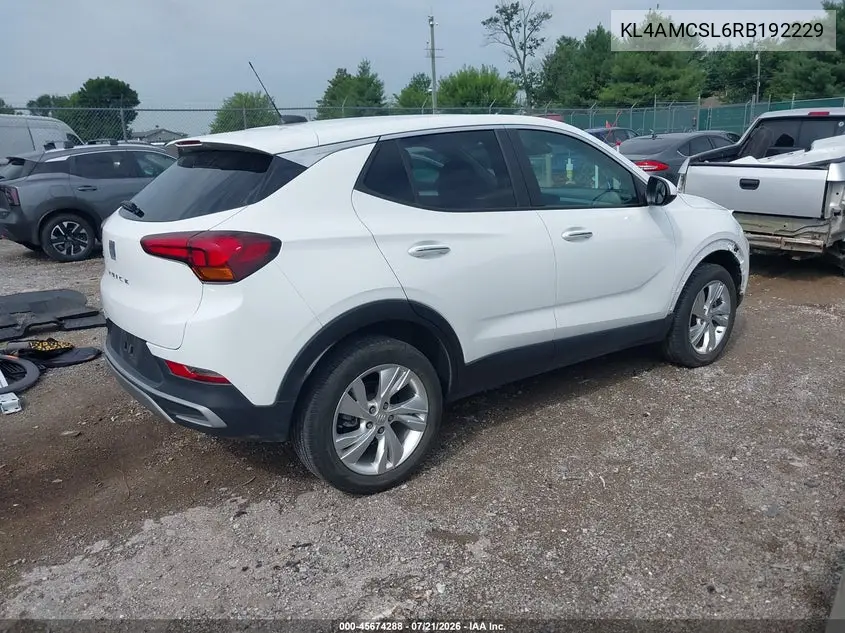 2024 Buick Encore Gx Preferred Awd VIN: KL4AMCSL6RB192229 Lot: 45674288