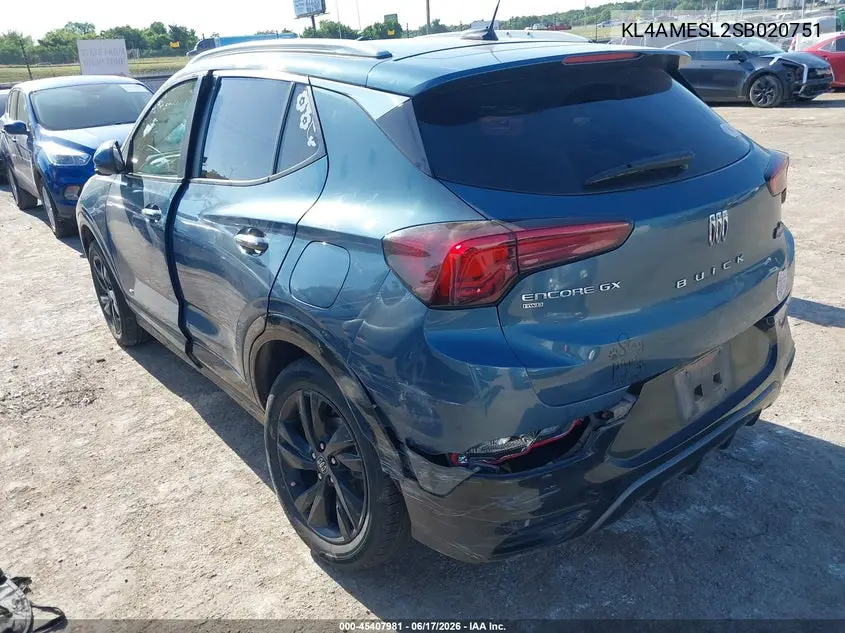 2025 Buick Encore Gx Sport Touring Awd VIN: KL4AMESL2SB020751 Lot: 45407981
