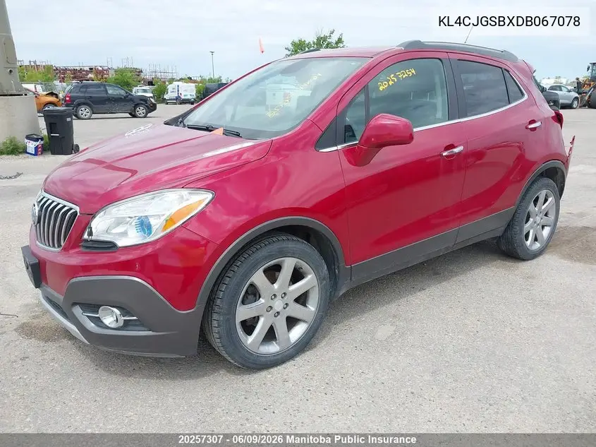 2013 Buick Encore VIN: KL4CJGSBXDB067078 Lot: 20257307