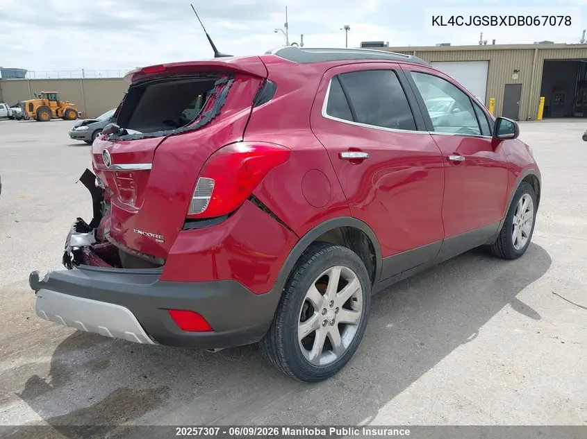 2013 Buick Encore VIN: KL4CJGSBXDB067078 Lot: 20257307