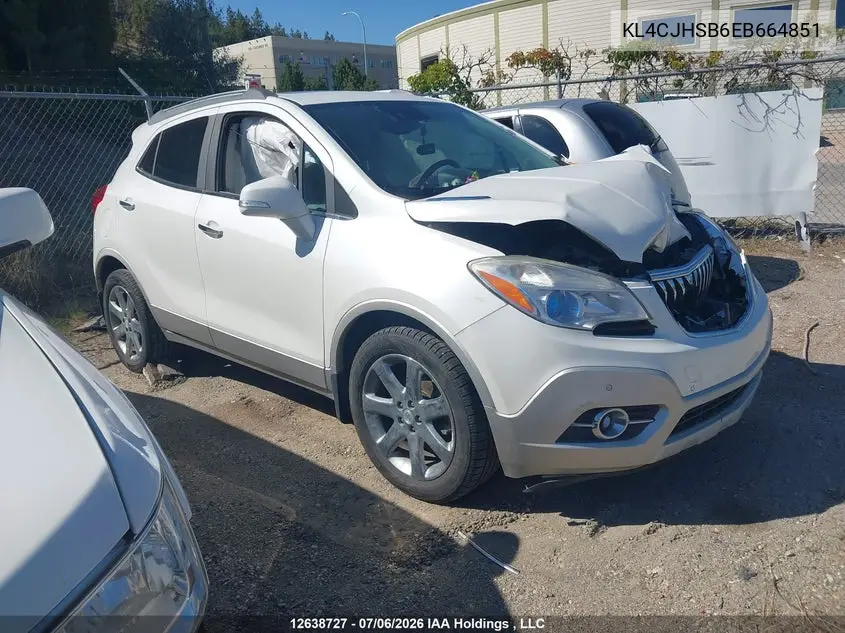 2014 Buick Encore Premium VIN: KL4CJHSB6EB664851 Lot: 12638727x