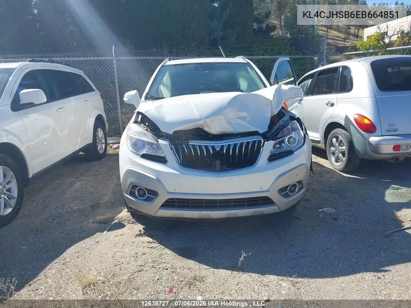 2014 Buick Encore Premium VIN: KL4CJHSB6EB664851 Lot: 12638727x