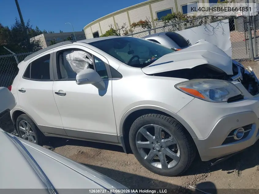 2014 Buick Encore Premium VIN: KL4CJHSB6EB664851 Lot: 12638727x