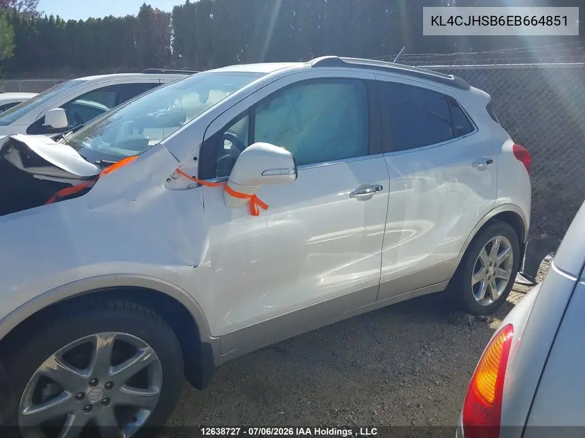 2014 Buick Encore Premium VIN: KL4CJHSB6EB664851 Lot: 12638727x