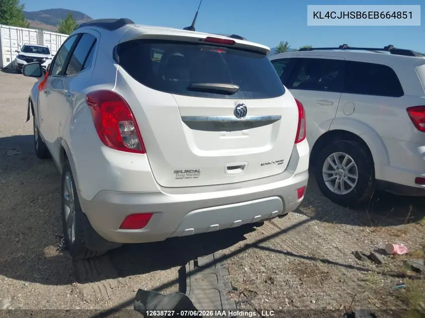 2014 Buick Encore Premium VIN: KL4CJHSB6EB664851 Lot: 12638727x