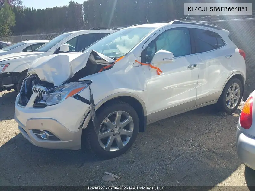 2014 Buick Encore Premium VIN: KL4CJHSB6EB664851 Lot: 12638727x