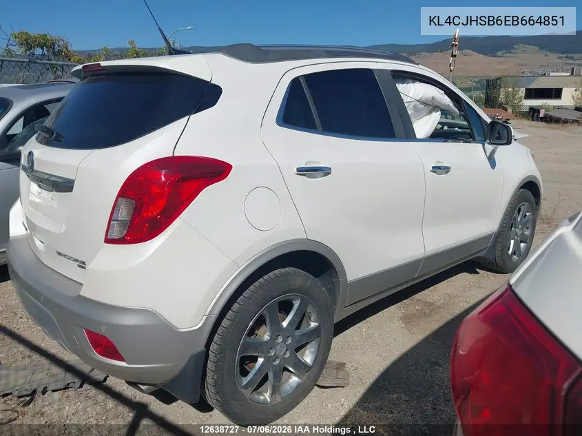 2014 Buick Encore Premium VIN: KL4CJHSB6EB664851 Lot: 12638727x