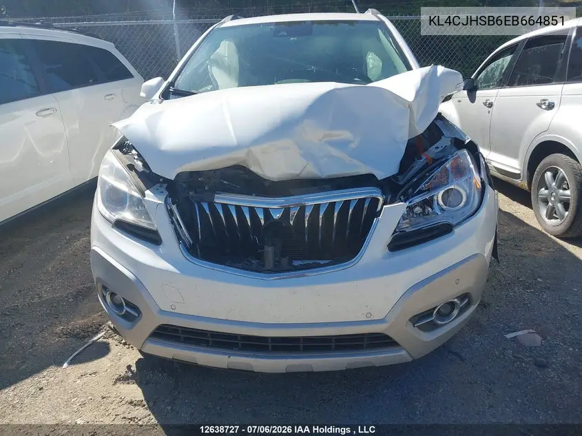 2014 Buick Encore Premium VIN: KL4CJHSB6EB664851 Lot: 12638727x