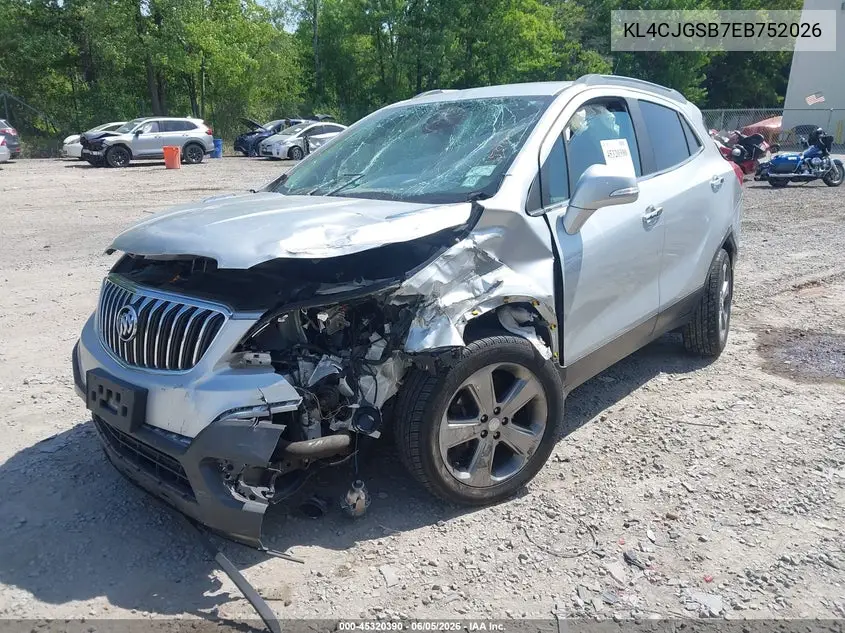 2014 Buick Encore Leather VIN: KL4CJGSB7EB752026 Lot: 45320390