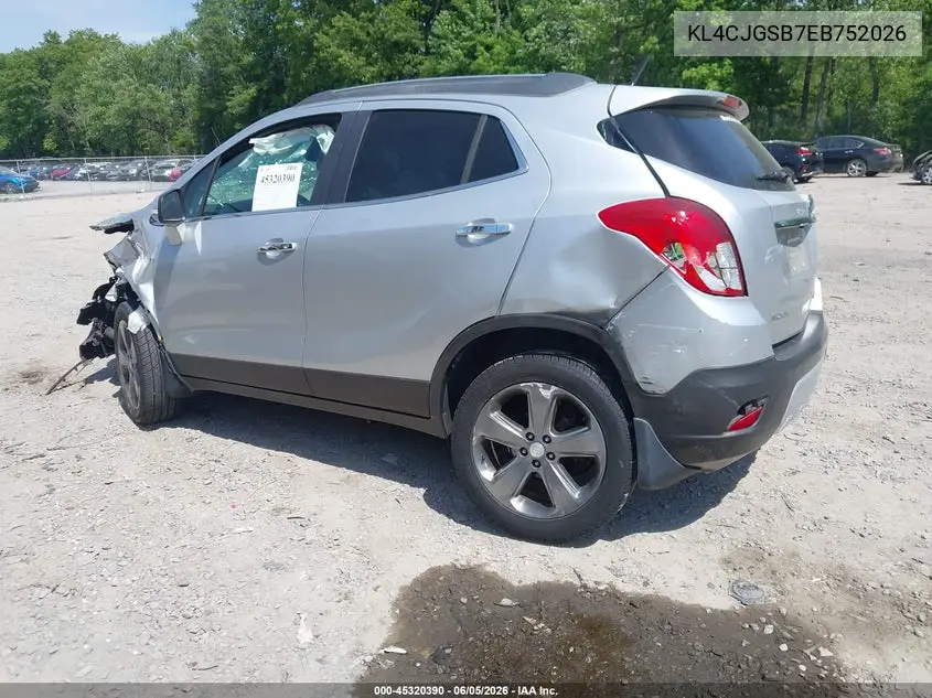 2014 Buick Encore Leather VIN: KL4CJGSB7EB752026 Lot: 45320390