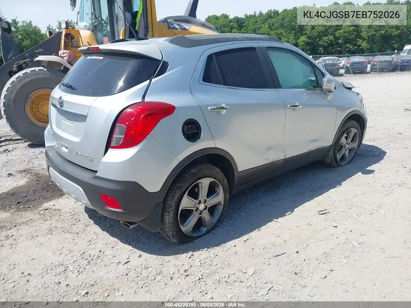 2014 Buick Encore Leather VIN: KL4CJGSB7EB752026 Lot: 45320390