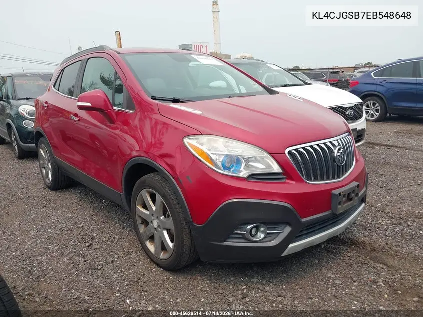 2014 Buick Encore Leather VIN: KL4CJGSB7EB548648 Lot: 45628514